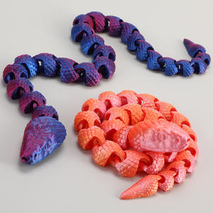 Collier de décompression unisexe pour enfants, modèle de jouet imprimé en 3D, créatif, en forme de serpent articulé, à thème animal, en PLA, emballage cadeau original - Product Image 2