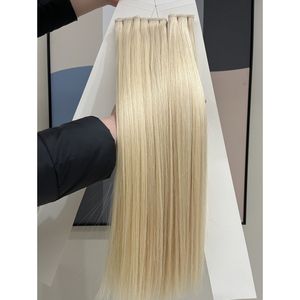 Qingdao <span class=keywords><strong>Alano</strong></span> Invisible Doble dibujado Máquina rusa Trama Extensión de cabello rizado profundo Personalizar Extensión de cabello de trama plana de seda - Product Image 4