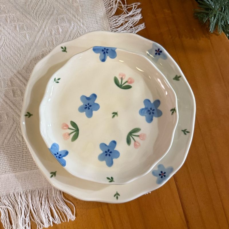 Blue Floral Plate Dish