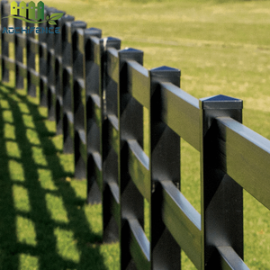 6ftX8ft Noir 3 Rail PVC Cheval Clôture Vinyle Plastique Cheval Clôture pour Ferme et <span class=keywords><strong>Ranch</strong></span> - Product Image 6