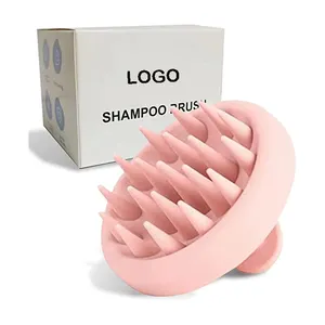 Custom-made Hair Scalp Massager Shampoo Brush with Soft Silicone Bristles for Scalp Care and Hair Growth