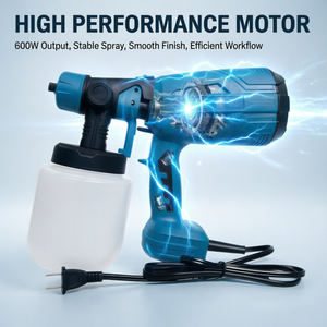 <span class=keywords><strong>Pistolet</strong></span> pulvérisateur de peinture sans fil 600W 20V, 800ml/min, haute pression, électrique, portatif, outil nu - Product Image 4