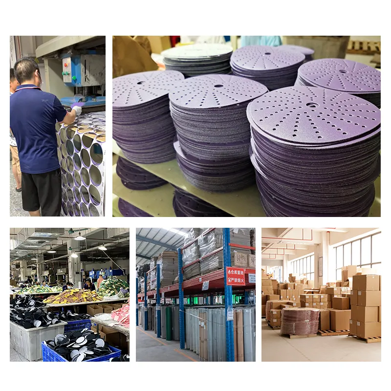 Disco de lijado automotriz púrpura poroso personalizado 150mm 40 a 800 granos 6 pulgadas disco de papel de lija púrpura de cerámica
