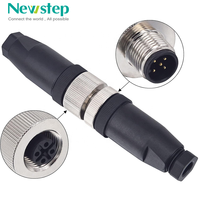 Conector de Montaje en Campo de 5 Pines con Codificación A M12, Conector Circular de Sensor Impermeable IP67 IP68, Conector de Aviación con Bloqueo por Tornillo