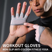 VBOSi 9204 Gants de Protection de Paume Antidérapants à Quatre Doigts pour Femmes/Hommes pour la Musculation et l'Entraînement Physique