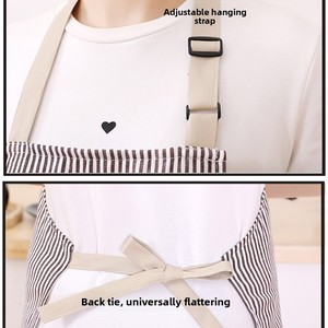 White Black Striped Man Woman Home Restaurant Kitchen Baking Nail Bib Oil Repellent <b>Work</b> <b>Apron</b> Adjustable Clean <b>Apron</b> - Product Image 1