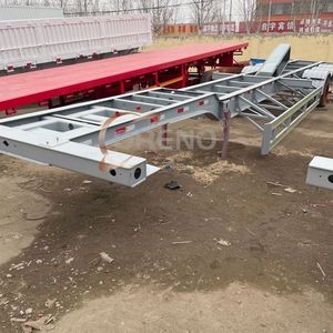 Semi-<span class=keywords><strong>remorque</strong></span> à squelette en acier de 40 pieds et 45 pieds, 3 <span class=keywords><strong>essieux</strong></span>, charge utile maximale de 50 tonnes, système de freinage à double ligne, camion porte-conteneurs, meilleur design - Product Image 6