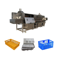 Haute pression poulet écloserie boulangerie petit plateau eau chaude panier Cage caisse lavage propre Machine