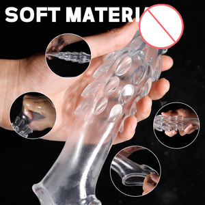 Fabrieksmatig geproduceerde herbruikbare cockring vibrator, verlengende penis sleeve & dildo hoes, seksspeeltje voor mannen en vrouwen - Product Image 3