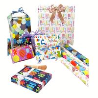 Papier d'emballage d'anniversaire Warpaholic en gros, feuilles pliées à plat, étiquettes cadeaux, fête, baby shower, recyclable, bois PE 0.43*3M/50*70CM
