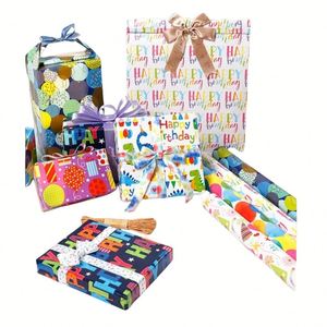 Wholesale Warpaholic Birthday <b>Wrapping</b> <b>Paper</b> Sheet Folded Flat Gift Tags for Party Baby Shower 0.43*3M/50*70CM Per Sheet - Product Image 3