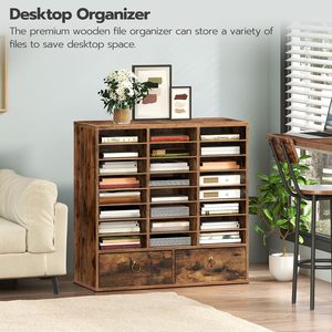 24 ngăn thư SORTER Văn Học tổ chức với ngăn kéo có thể điều chỉnh lớp học hộp thư bằng gỗ giấy tổ chức - Product Image 2