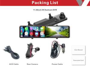 Nhà Máy Bán buôn 11.26 "gương Dash Cam Carplay 11.26" gương chiếu hậu <span class=keywords><strong>Android</strong></span> tự động ống kính kép Gương Chiếu Hậu DVR Ghi - Product Image 2