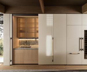 Mobili da cucina moderni in legno massello set di mobili da cucina in legno componibile da parete in marmo controsoffitto armadio da cucina - Product Image 2