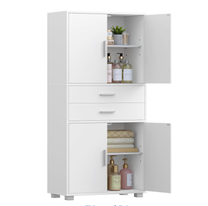 Buffet de rangement, armoires de <span class=keywords><strong>cuisine</strong></span> modernes avec 4 portes et 2 <span class=keywords><strong>tiroirs</strong></span>, armoire de <span class=keywords><strong>cuisine</strong></span> pour salon, salle de bain, couloir - Product Image 1