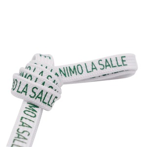 Coolstring 7mm phẳng in logo thương hiệu bảng chữ cái tiếng anh cả hai bên in Dây giày thể thao <span class=keywords><strong>Polyester</strong></span> dây giày cho giày Sneakers - Product Image 4