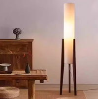 Lampe sur pied en noyer noir, style japonais moderne, ambiance nordique rétro, nouveau style chinois, lumière LED, décoration pour salon et chambre à coucher