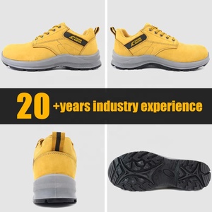 Tiger Master <span class=keywords><strong>Jaune</strong></span> Nubuck Cuir Anti-dérapant PU Semelle En Acier Embout Anti-Perforation Construction Travail Chaussures De Sécurité pour Hommes - Product Image 2