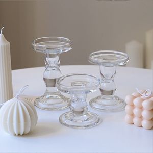 Nến lãng mạn Châu Âu Retro pha lê nến nến thủy tinh Ins Roman cột nến đồ trang trí Retro pháp - Product Image 1