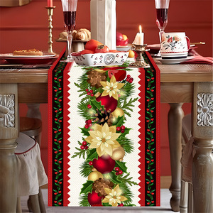 Christmas Table <b>Runner</b> Kitchen Party Table Decorations Linen Printed Table <b>Runner</b> Manteles Navidad for Christmas Decoration - Product Image 4