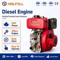 Moteur diesel monocylindre 5HP 296cc à démarrage double, directement de l'usine, pour pompe à eau, machines agricoles et de jardinage