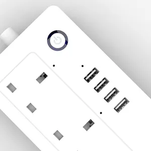 Akıllı yaşam Tuya App uzaktan kumanda akıllı uzatma soketi 4AC 4 Usb hızlı şarj 220V Wifi güç şeridi abd Plug