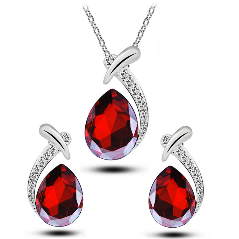 G1454 Fashion Jewellery Water Drop Ladies Fine Jewelry Sets Wholesale Women  Accessories Necklace and Earrings Jewelry Set| Alibaba.com