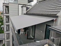 Sistema de Techo de Pérgola Retráctil Motorizada de Cassette Completo, Bioclimática, con Lamas de Aluminio, Protección UV para Balcón y Jardín
