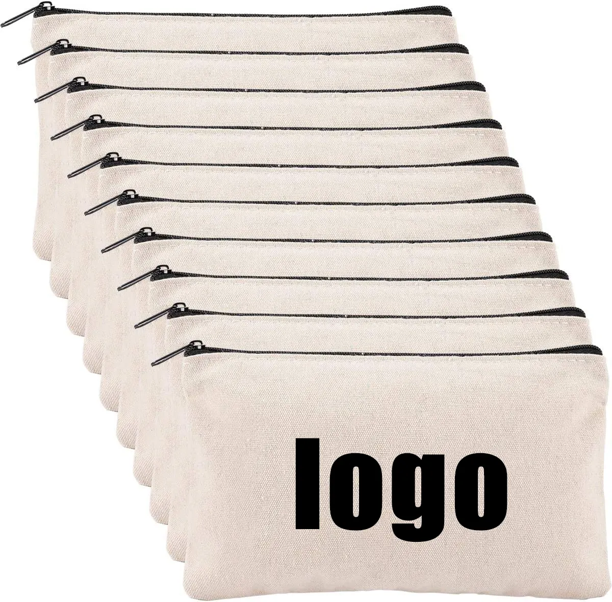 Personalizado Em Branco DIY Handmade Canvas Lápis Bag-Algodão Canvas Cosmetic Bag Multi-Purpose Travel Toiletry Bag