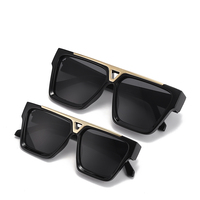 Ensemble de lunettes de soleil pour maman et moi, à la mode, grand cadre carré, Protection UV pour enfants, 2022