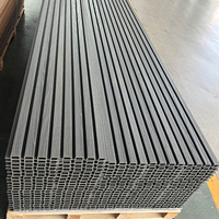 Panel Dinding WPC Luar Ruangan Tahan Cuaca Tahan UV Panel Cladding Dinding Slat Eksterior untuk Dekorasi Fasad Taman Villa