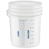 Seau en plastique transparent gradué de 5 gallons pour mélanger les peintures, seaux en plastique pour usages multiples, de SDPAC
