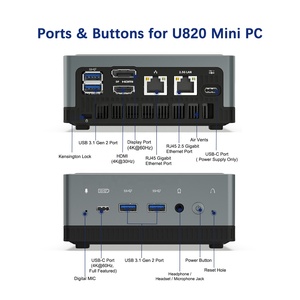 Mini PC <span class=keywords><strong>Minisforum</strong></span> U820 <span class=keywords><strong>Intel</strong></span> I5-8279U 8G+256G/512G 64 bits Wins10 Ordinateur de bureau industriel pour le travail de bureau Jeux Ubuntu Linux - Product Image 4