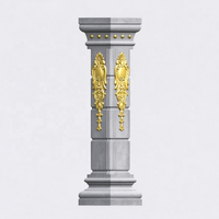 Coffrage décoratif en ABS pour pilier romain, diamètre 50 cm, motif doré de luxe en relief, moule réutilisable pour pilier de portail de villa