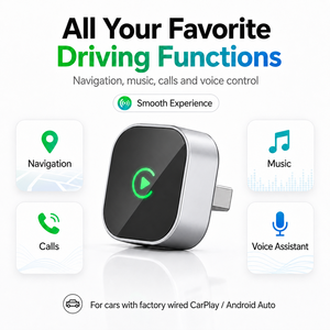Adaptador Inalámbrico Mini para CarPlay y Android Auto, Conexión USB Tipo C, Plug and Play, Compatible con los Controles Originales del Auto, Adaptador USB-A a Tipo-C Gratuito - Product Image 4