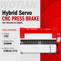 Presse plieuse CNC de précision WE67K 170T3200MM avec formage cohérent et couronnage automatique