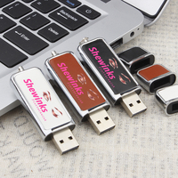 Stik memori USB Flash Drive kulit, promosi 16GB 32GB dengan gantungan kunci Flashdisk 4GB 1GB 128GB
