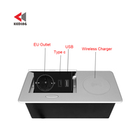 Schuko pengisi daya Jerman, soket daya USB a USB C nirkabel pengisian daya, Sofa meja Pop up, ekstensi Outlet elektrik