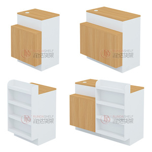 Customized Wooden Checkout Counter Nordic Style Modern Design For Supermarket Salon Bookstore Milk Tea Shop Commercial Use - Product Image 4