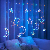 3.5m romantique lune étoile led rideau lumière chambre décoration de noël guirlande fée lumière jardin mariage noël vacances maison