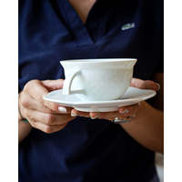 Tasses à café en céramique Richard Ginori Cloud, capacité 300 ml, compatibles lave-vaisselle et micro-ondes, avec couvercle et cuillère, pour thé chaud, cadeau de mariage, manuel inclus