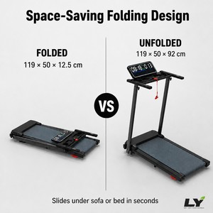 <span class=keywords><strong>Tapis</strong></span> de marche pliable pour économiser de l'espace, idéal pour les appartements, les petites pièces, les bureaux à domicile, machine d'exercice cardiovasculaire - Product Image 2