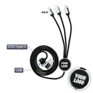 Promotional Gift Custom Glow Logo Light up Multi Ports Phone Usb 3 in 1 Led <b>Charging</b> <b>Cable</b> - Product Image 3