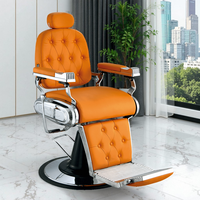 Chaise de barbier moderne de haute qualité pour Salon de beauté Rotation à 360 degrés Pompe hydraulique puissante Cuir synthétique réglable