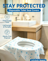 Coussin de siège de toilette jetable compact, imperméable, écologique, léger, à usage unique, pour les voyages