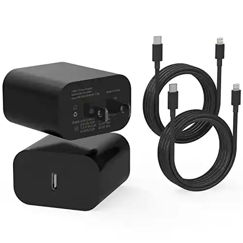 Chargeur Rapide USB C pour iPhone【Certifié MFi Apple】20W PD 3.0 USB C Mural  Adaptateur Alimentation de Charge avec 2M Lightning Chargeur Câble