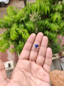Natural <b>Lapis</b> <b>Lazuli</b> EvilEye <b>Ring</b> 925 Sterling Silver Adjustable Handmade Blue Gemstone <b>Ring</b> Wholesale Jewelry - Product Image 3