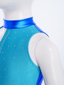 Top Metálico Corto para Niñas de 6 a 16 Años, para Salsa Moderna, Gimnasia, Danza, Práctica, Actuación, Competencia, Ropa de Danza en Línea - Product Image 3