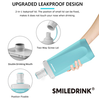 Bouteille d'eau de sport pliable en silicone, légère, réutilisable, portable, personnalisable