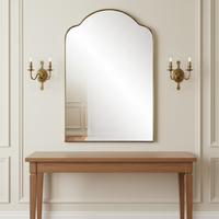 Miroir de sol moderne pour chambre à coucher avec design arqué, en fer, construction durable, couleur personnalisable, ensemble de 4 pièces, usage quotidien